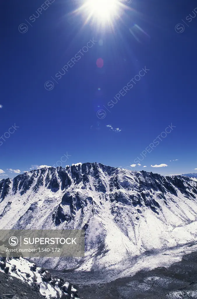 High angle view of snow covered mountains, Himalayas, Ladakh, India
