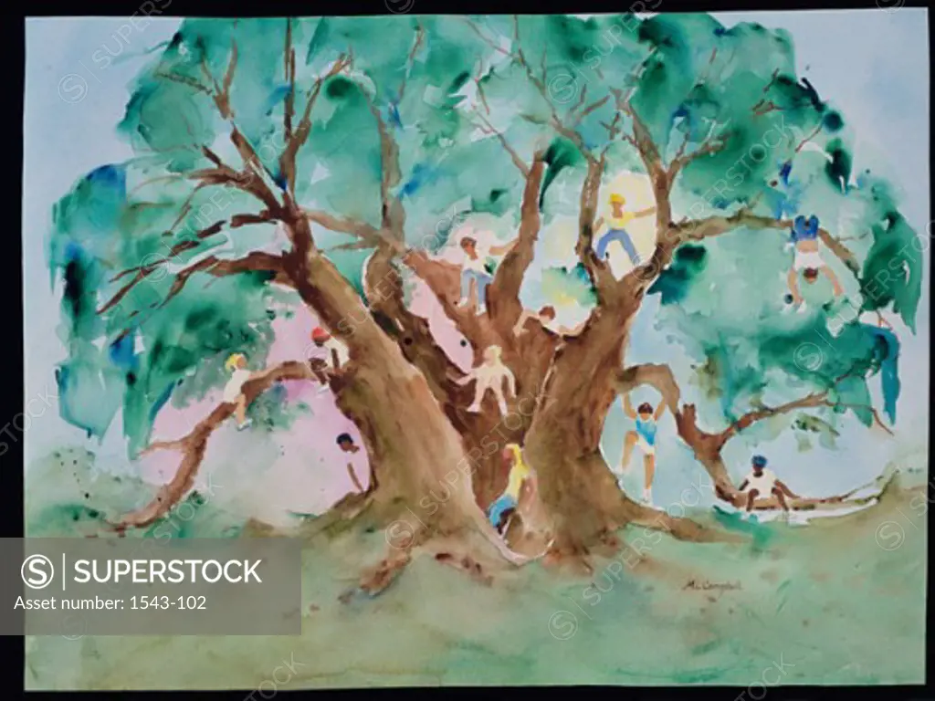 The Climbing Oak  2000 Margie Livingston Campbell (20th C. American) Watercolor