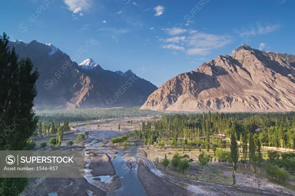 River passing through a valley, Skardu, Karakoram Range, Pakistan