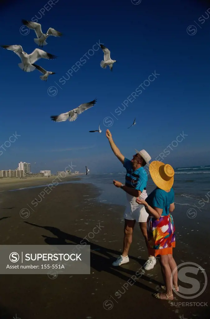 Senior couple enjoying on the beach