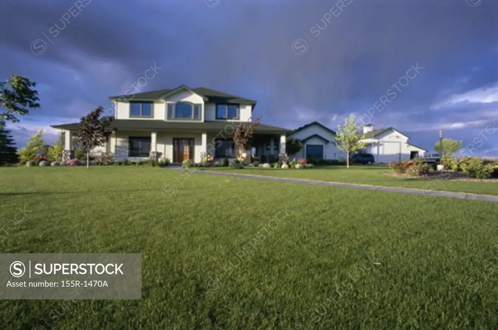 Lawn in front of a house, Boise, Idaho, USA