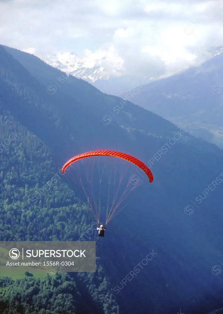 Paragliding, Plaine Joux Mountain, French Alps, Europe