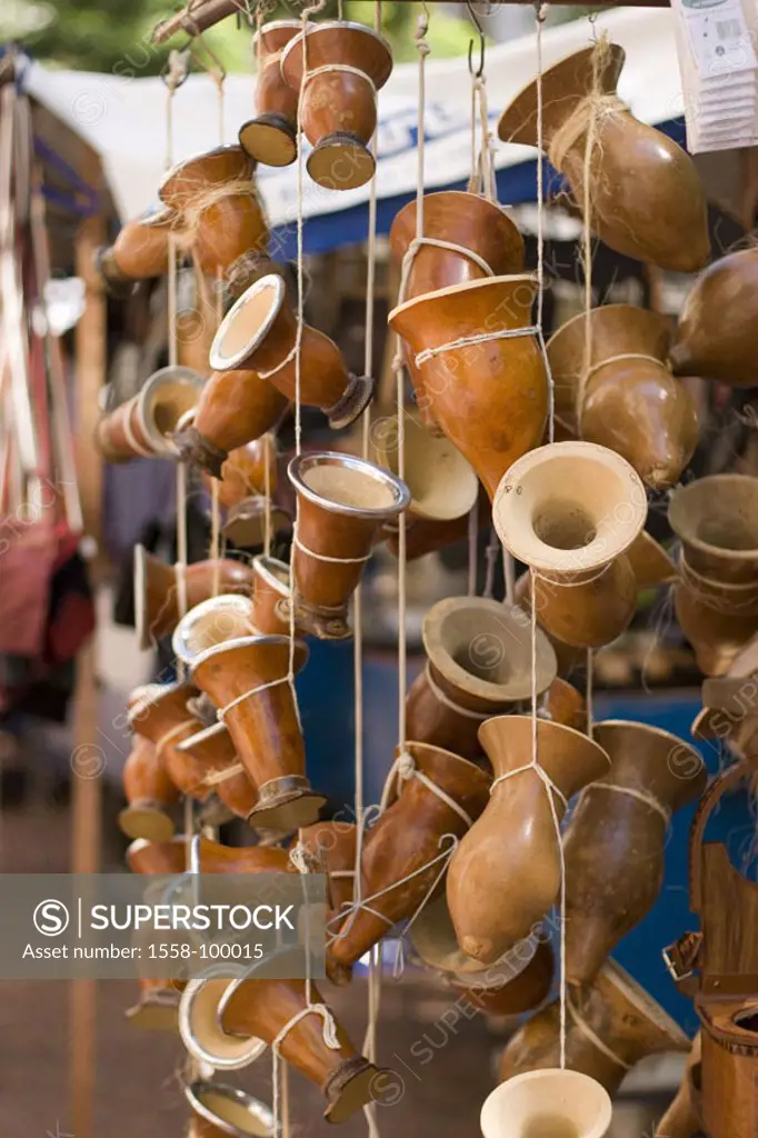 Brazil, postage Alegre, souvenir sale, Wood cups,   South America, drinking vessels, vessels, wooden, souvenirs, economy, trade, retails, handicraft, ...