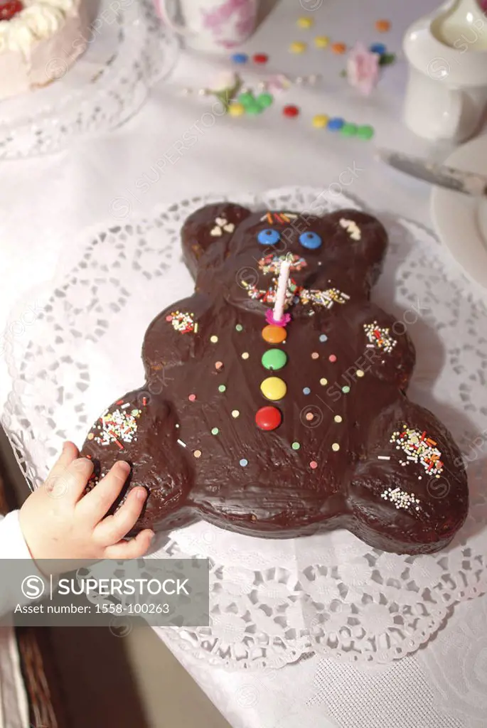Birthday cakes, little bear form,  chocolate icing, Schokolinsen, Kinderhand,   Cakes, Schokokuchen, chocolate cake, chocolate glaze, chocolate coatin...