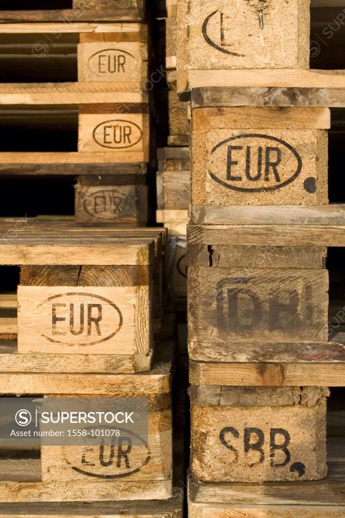 Europe Latvians, brands, EUR, stacked, detail,   Euro palettes, wood palettes, palettes, transportation plates, wood, freight units, uniformly, norm, ...