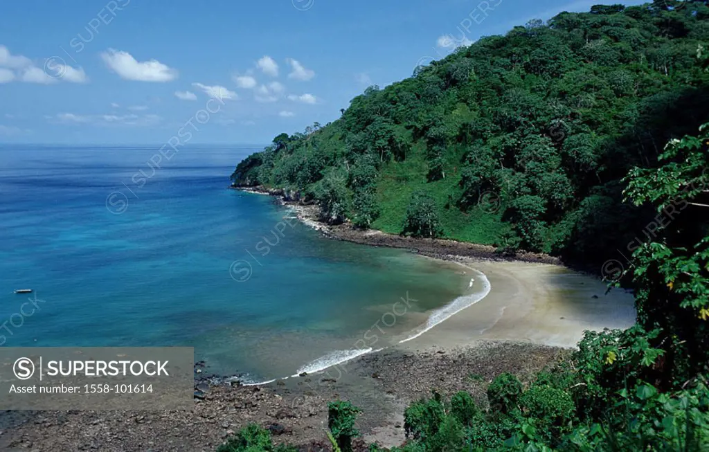 South America, Costa Rica, Cocos island, overview ´forest-rich,