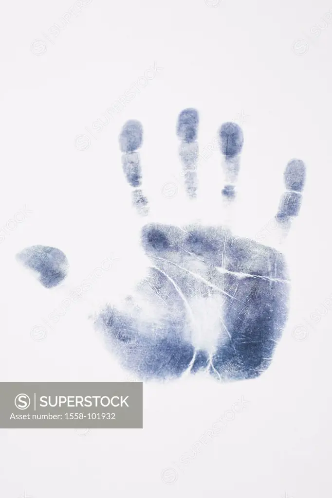 Hand mark,    Series, mark, hand, palm, fingers, Papillarlinien, grooves, lines, symbol, persons identification, identification, identity, identificat...
