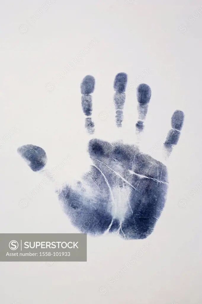 Hand mark,    Series, mark, hand, palm, fingers, Papillarlinien, grooves, lines, symbol, persons identification, identification, identity, identificat...