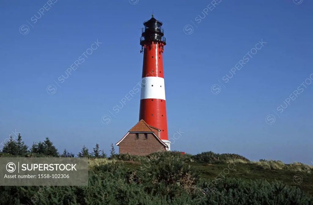Germany, Schleswig-Holstein, island  Sylt, Hörnum, coast, lighthouse,   Northern Germany, North Frisian islands, North frieze country,  Tower, bearing...