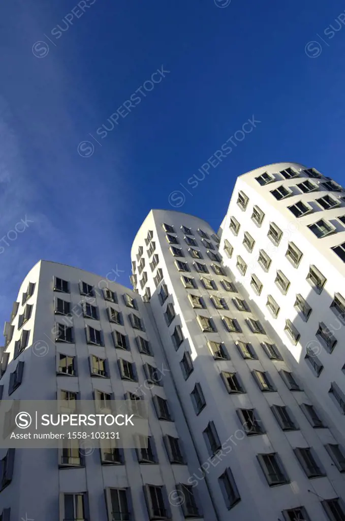 Germany, North Rhine-Westphalia, Düsseldorf, media harbor, newcomer Customs yard, Gehry-Bau, perspectives,  Media center, Gehrybauten, O´Gehry-Gebäude...