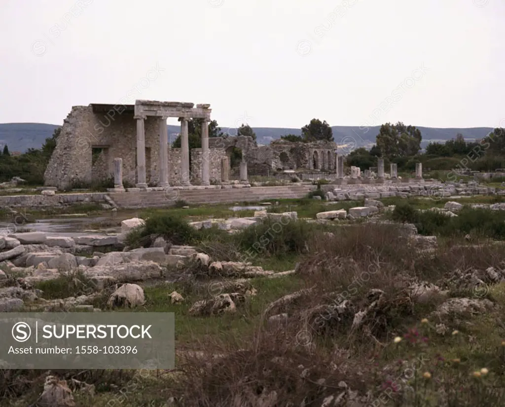 Turkey, Milet, ruin place, market quarter,  Temple ruins,   Anatolia, excavation place, ruins, market place, temples, remains, columns, architecture, ...