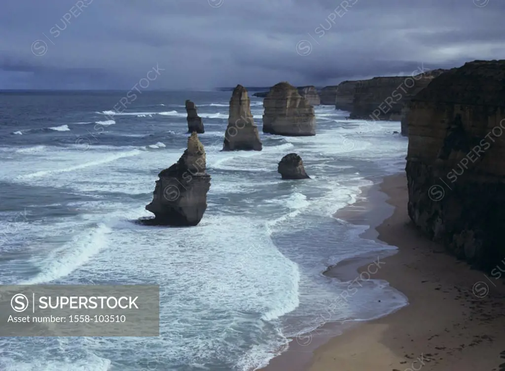 Australia, coast, sea, rocks, 12 apostles