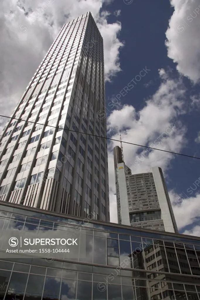 Germany, Hesse, Frankfurt at the  Main, bank buildings, ´Eurotower´,  Detail,  Main metropolis, city center, bank quarter, European central bank, ´Eur...