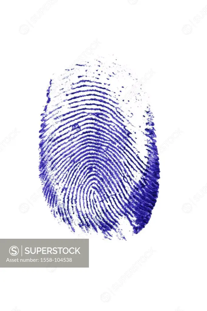 Fingerprint, blue,    Series, mark, fingers, Papillarlinien, grooves, lines, symbol, persons identification, identification, identity, identification,...