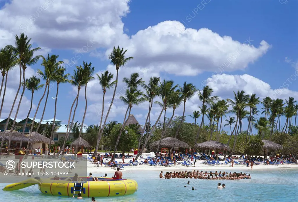Dominican republic, Bayahibe,  Hotel sound Cape Casa Del Mar, beach, Swimmers,  Caribbean, West Indian islands, big Antilles, beach, hotel beach, sand...