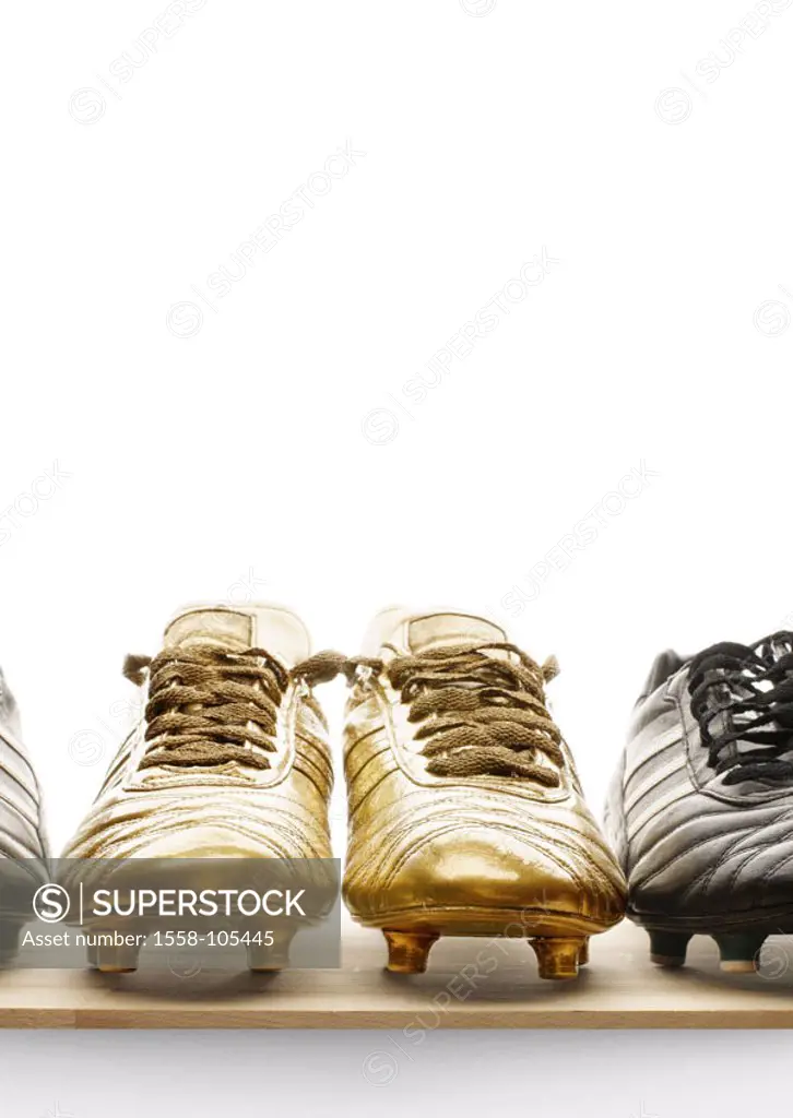 Football shoes, golden,    Series, sport, football, WM 2006, shoes, sneakers, tunnel shoes, cam football shoes, accessories, side by side, gilds, gold...