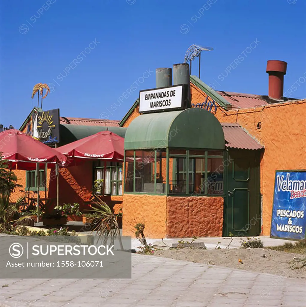 Chile, region Coquimbo, La Serena, beach-restaurant ´Velamar Beach´, South America, small north, coast, Avenida Del Mar, gastronomy, buildings, restau...