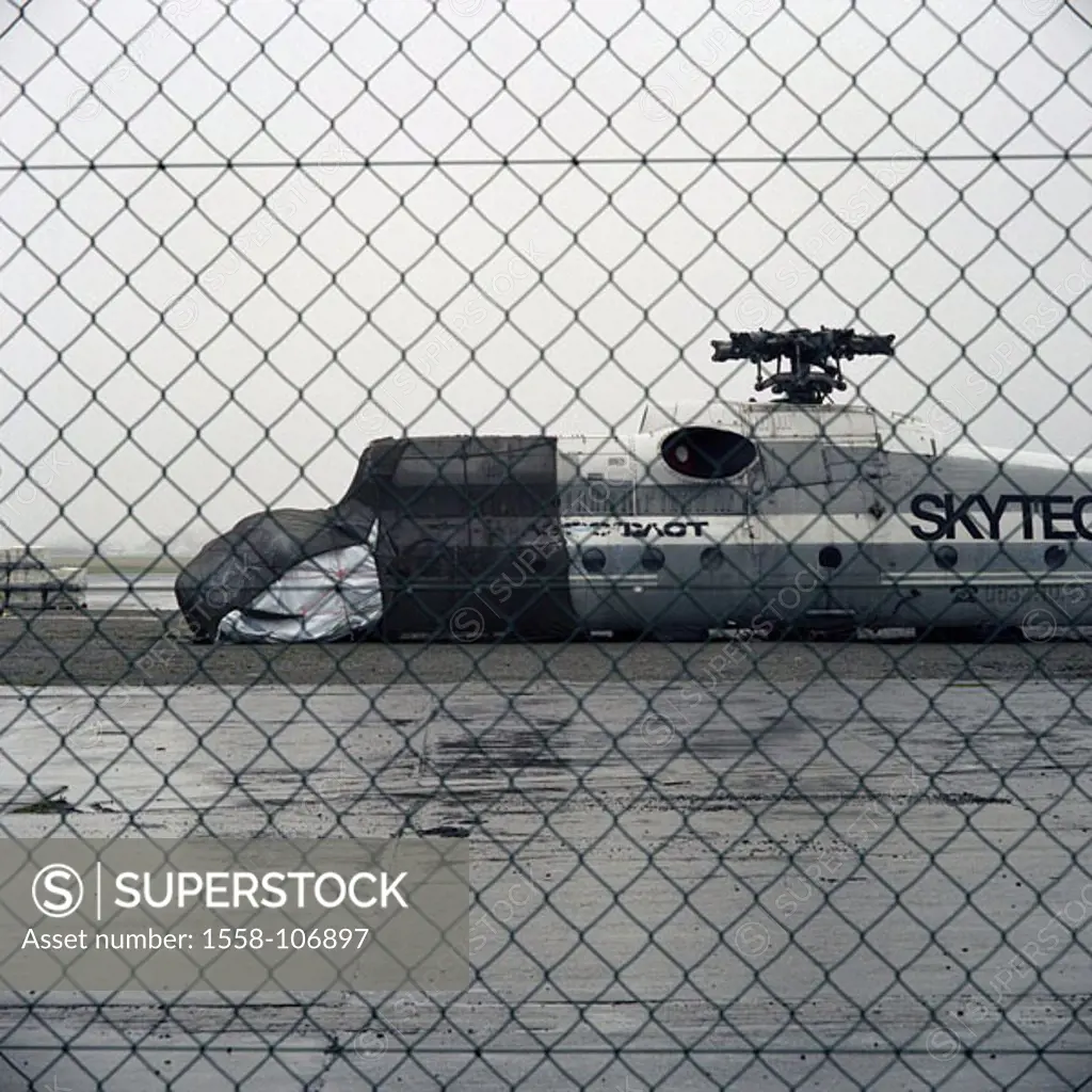 Belgium, west-Flanders, East-end, airport, helicopters, wreck, fence, Benelux, aeronautics, air force, military, Aeroflot, Airline, Soviet, broken, co...