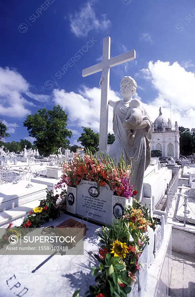 Cuba, Havanna, Cementerio Cristobal Colon, grave, Seniora Amelia Goyri, ´saint mother´, Central America, La Habana, graveyard, silence-place, diggers,...