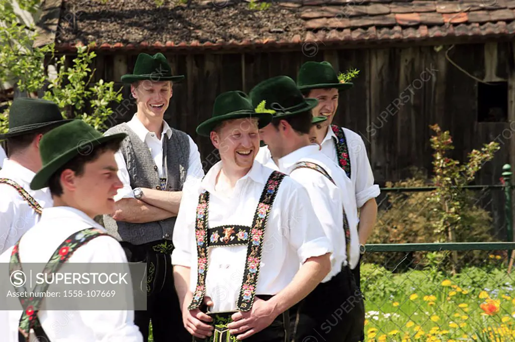 Germany, waiter-Bavaria, models official dress, cheerfully, no Antdorf, boys, release, Bavaria, Pfaffenwinkel, people, natives, men, young, leather sh...