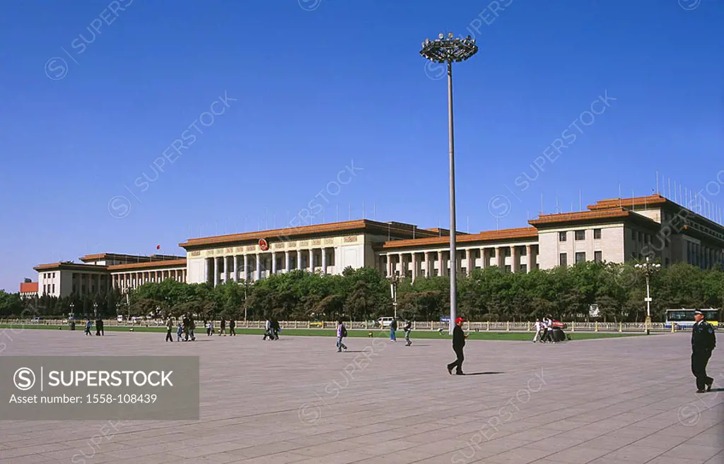 China, Peking, Tian´anmen-Platz, ´place of the heavenly peace´, reindeer-min Dahui seaweed, people-congress-hall, Asia, people´s republic, capital, Be...