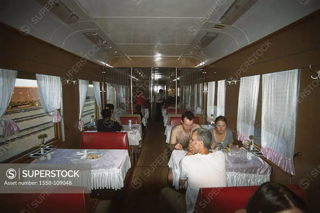 Transsibirische railroad, compartment, passengers, no models Mongolia, Transsib, trans-Mongolian release, Asia, publicly track-connection, means of tr...
