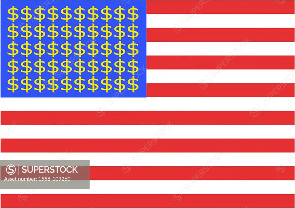 U S -flag, dollar-signs, red-knows America, flag, ensign, strips, Dollarsymbole, monetary-symbols, currency dollar regional-currency symbol economy, f...