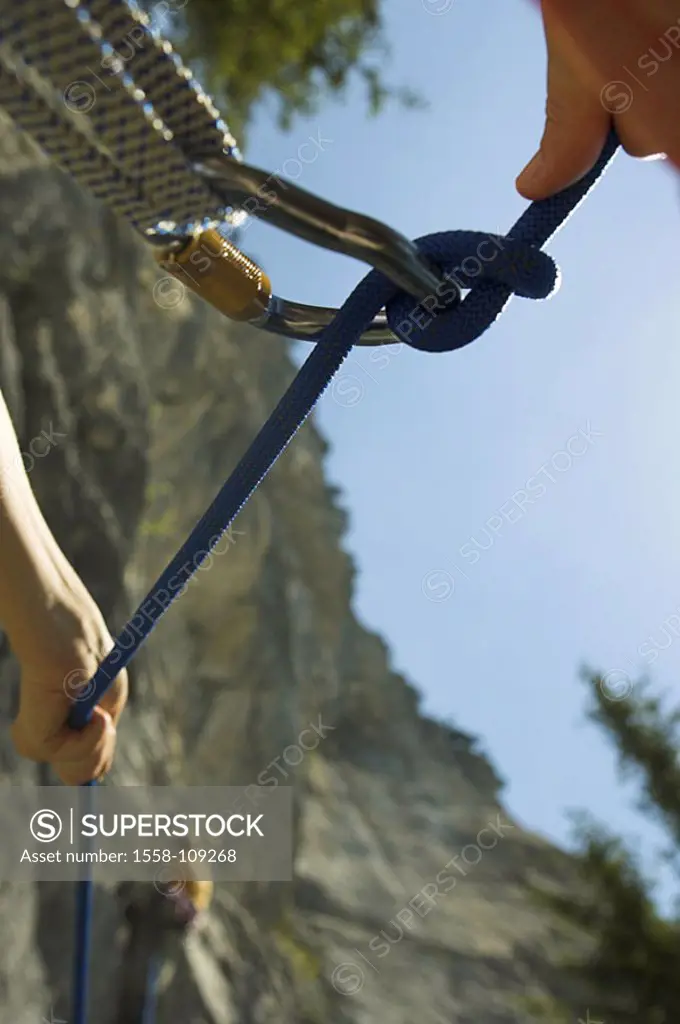 Rock-wall, climbers, mountaineering, HMS, companion-protection, detail, series, sport, sport, mountain-sport, Klettersport, sport-climbers, leisure ti...