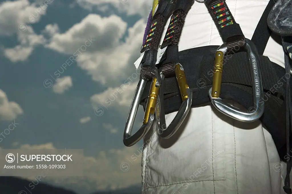 Mountaineering, woman, detail, mounting, carbine-hooks, series, sport, sport, athletes, people, mountain-sport, extreme-sport, Klettersport, sport-cli...