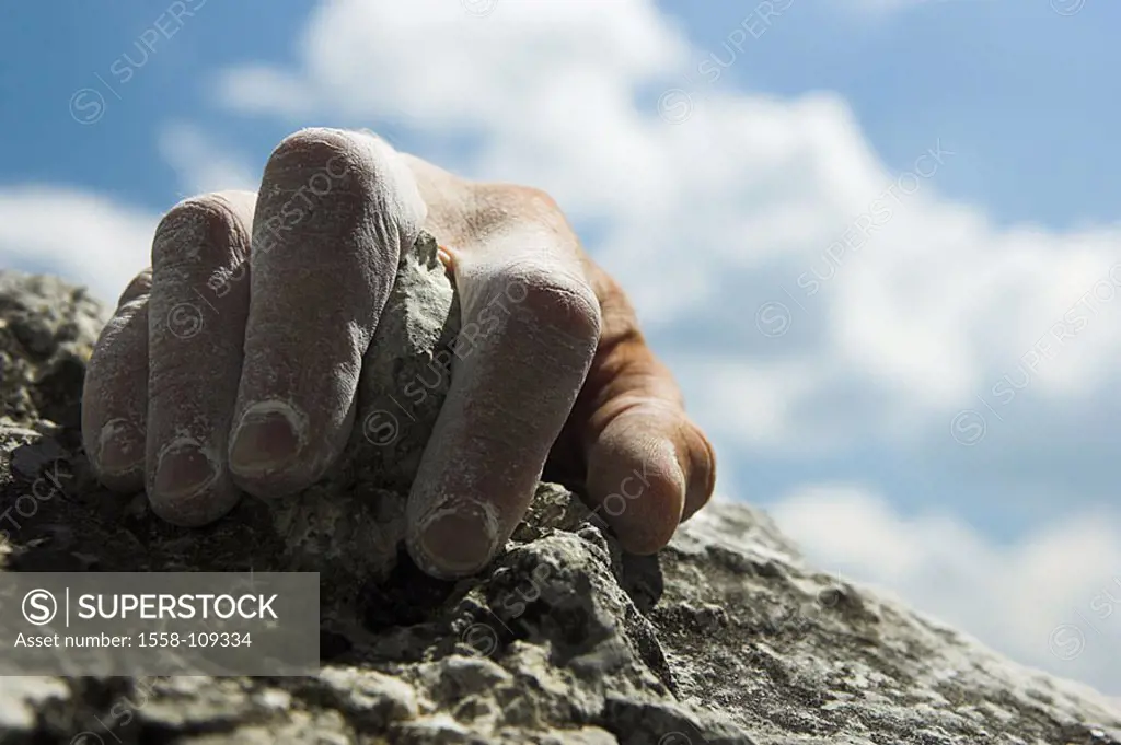 Climbers, detail, hand, Chalk, rock-edge, clings, series, people, sport, mountaineering, mountain-sport, extreme-sport, Klettersport, sport-mountainee...