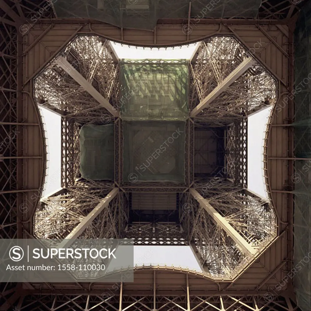 France, Paris, Eiffelturm, nets, from below, sight, buildings, construction, landmarks, tower, construction, architecture, geometry, nets, protection,...