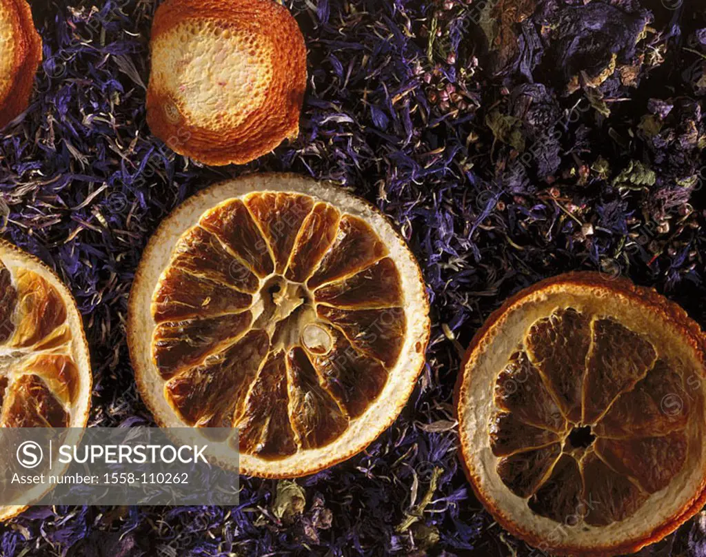 Orange-disks, lavender-blooms, close-up, dried potpourri, scent-potpourri scent aroma oranges lavenders, potpourri, concept, aroma-therapy, aromatical...