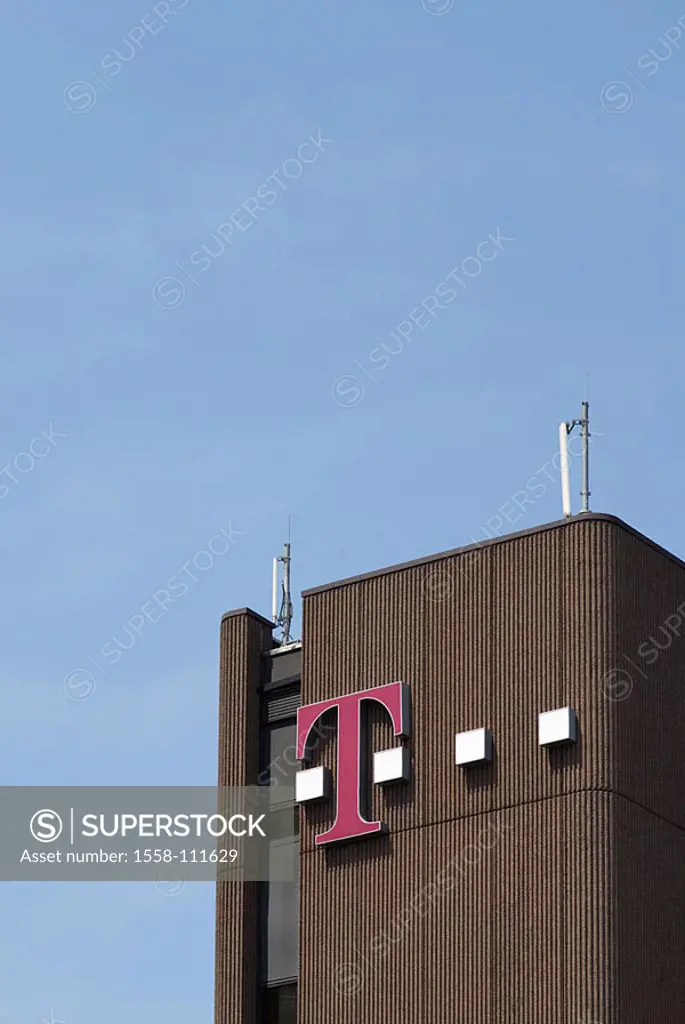 Deutsche Telekom, logo, company-logo, buildings, office buildings, pink, detail, Germany, North Rhine-Westphalia, Düsseldorf, 06/2006
