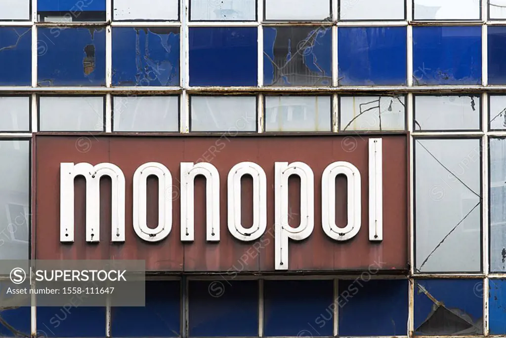 Monopoly, facade, detail, sign, stroke, neon-advertisement, disguise, 04/2006