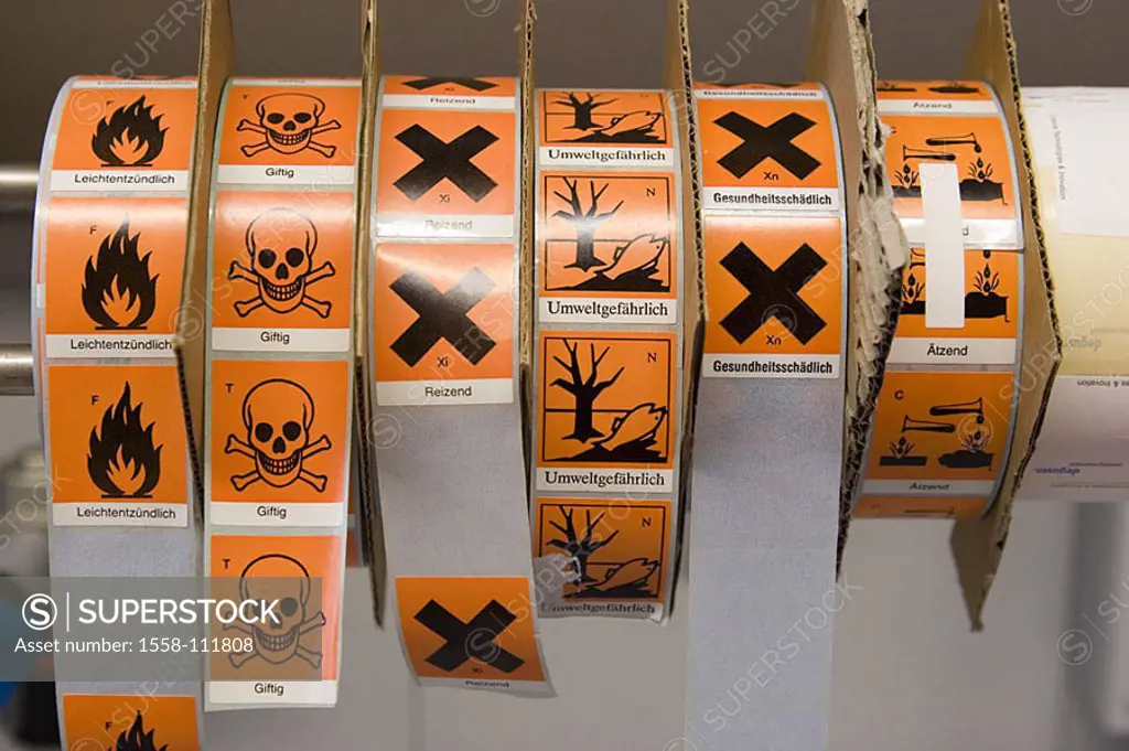 Stickers, danger-symbols, differently, danger-signs, symbols, warning-signs, warning, hints, hint-signs, danger, dangerously, stroke, signs, skull, fi...