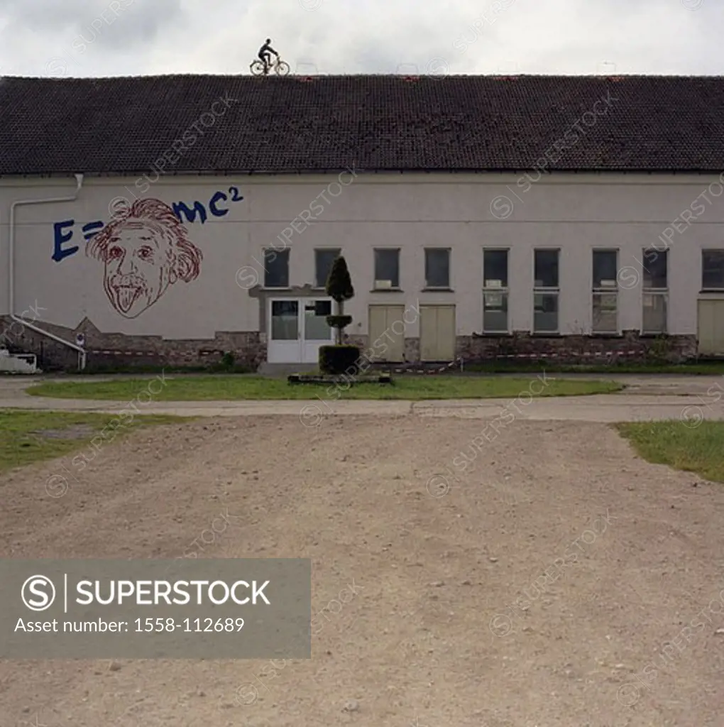 Germany, island Usedom, Peenemünde, amusement park, buildings, closed facade, picture Albert Einstein Mecklenburg-Western Pomerania Baltic sea Baltic ...