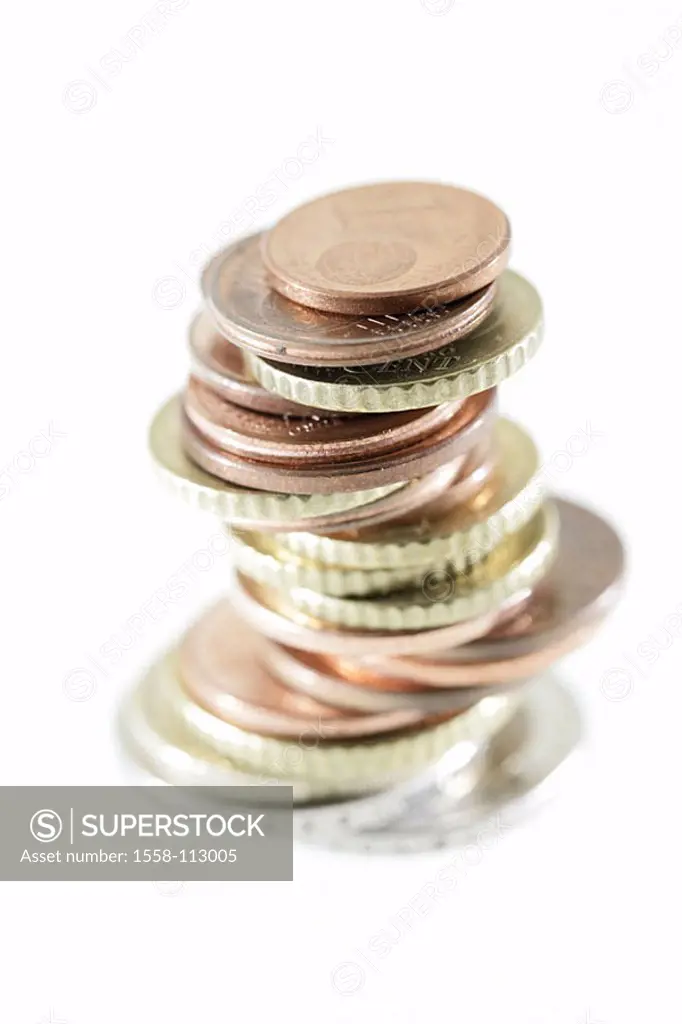 Euro-coins, stack, series, money, Euro, coins, change, cash, coins, value, differently, means of payment, European, currency, quietly life, fact-recep...