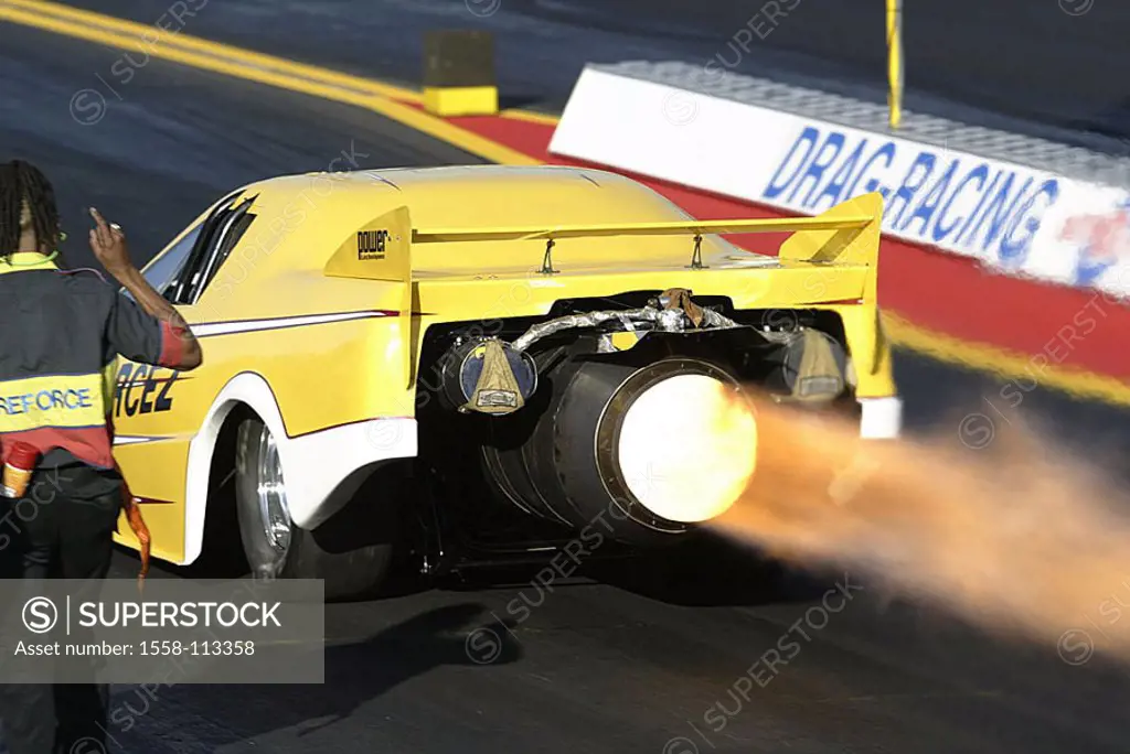 Motoring, Drag-Racing, Dragster, start, stern-opinion, turbine-ray, no property release, sport, car, motor, car-races, racing, vehicle, technology, ra...