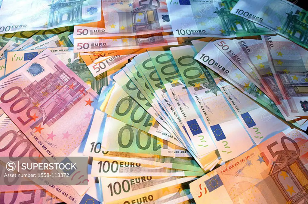 Money, bills, Euro, bills, Euros, currency, differently, value, many, symbol, wealth, profit, revenues, costs, means of payment, editions, money-profi...