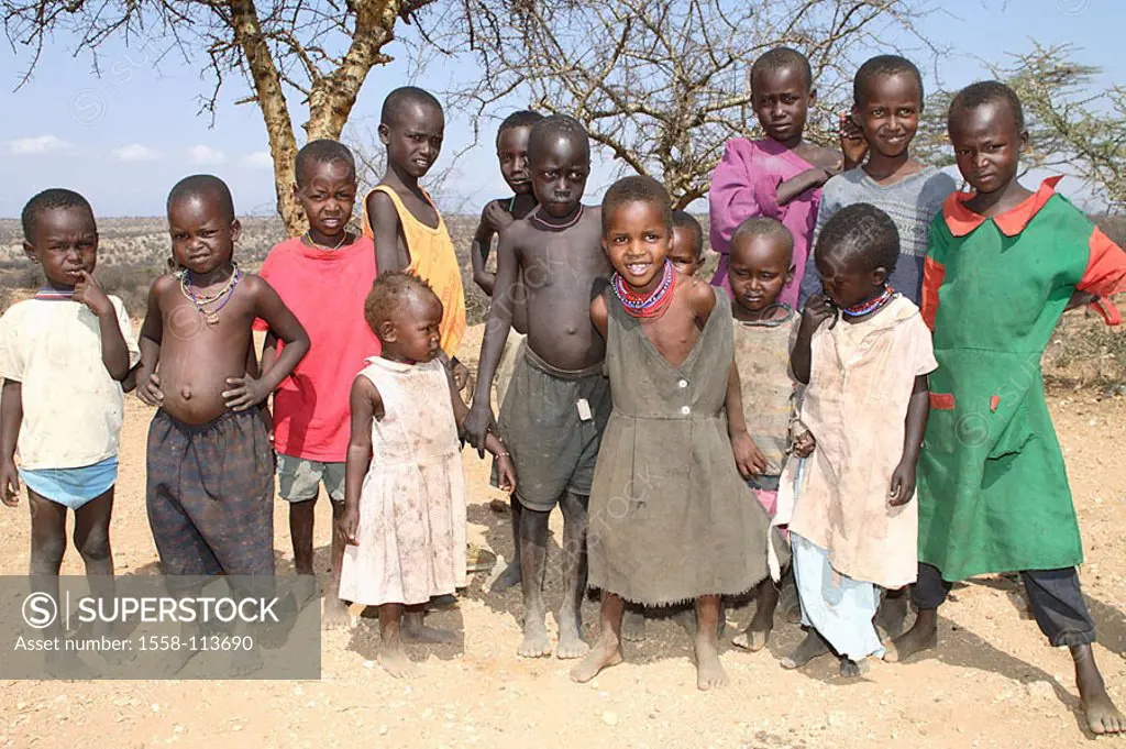 Kenya, Turkana-Kinder, group-picture, no models Africa, North-Kenya, people, nomads, release, series, nomad-people, shepherd-nomads, Turkana-Stamm, Tu...