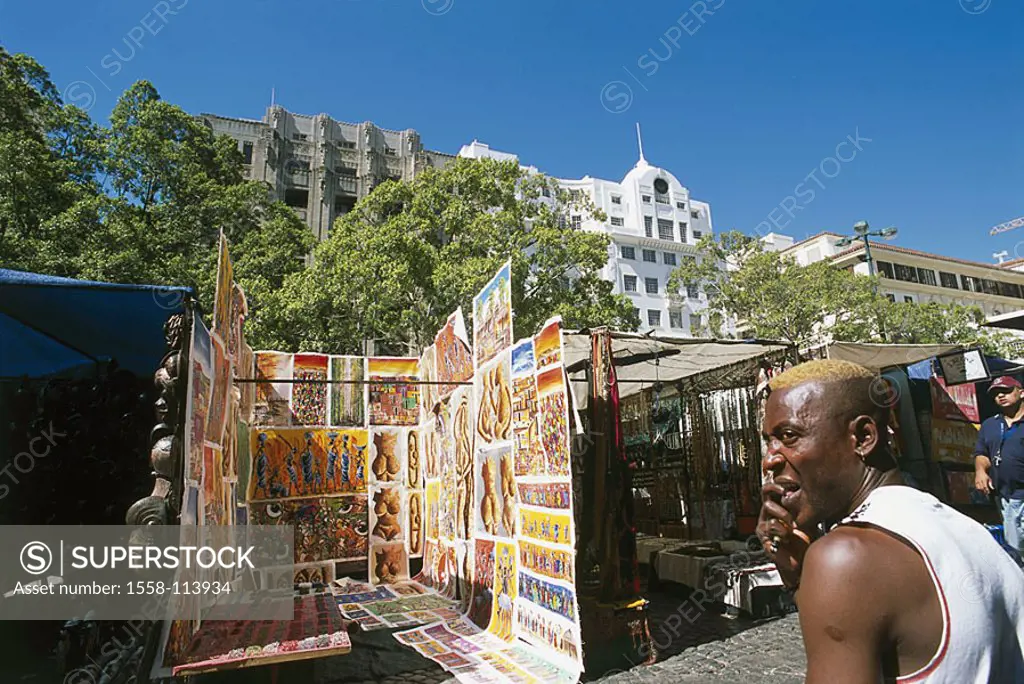 South Africa, province west-cape Cape town Greenmarket Square booths souvenirs, man, , Africa, cape-province, province-capital, no trade, market, souv...