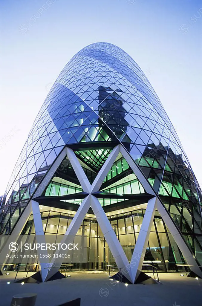 Great Britain, London, Swiss-Re-Tower, facades, detail, England, capital, Finance District, 30 St Mary Axe Building, high-rise, buildings, constructio...