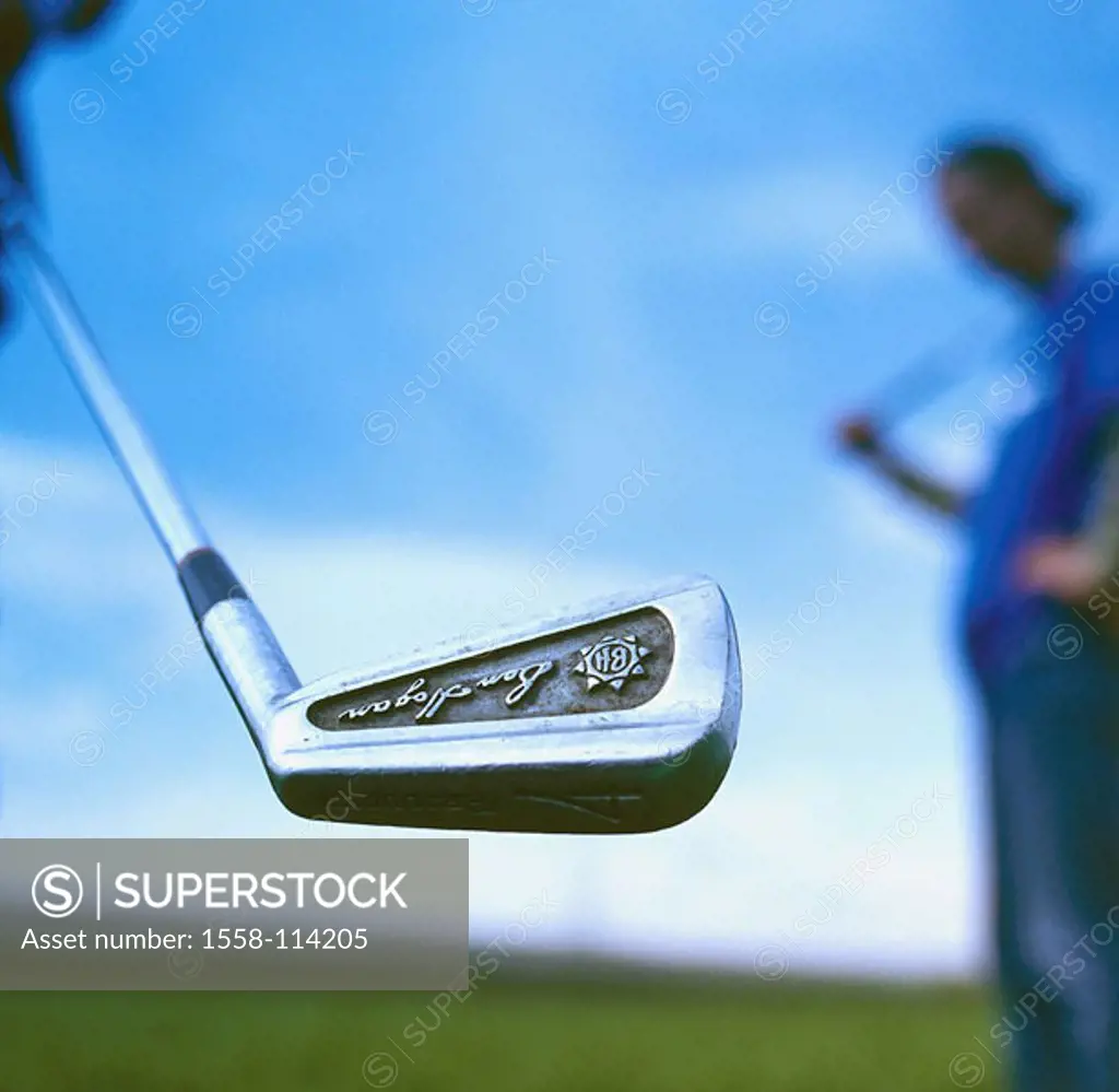 Golf clubs, detail, background, golfers, fuzziness, people, golfers, clubs, golf, gulfs, golf-games, activity, sport, hobby, leisure time, leisure tim...