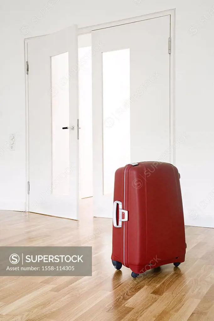 Rooms, empty, suitcases, apartment, leaves, forgets, trip-suitcases, peel-suitcases, closed, packed, ready, ready, symbol, concept, trip, arrival, dep...