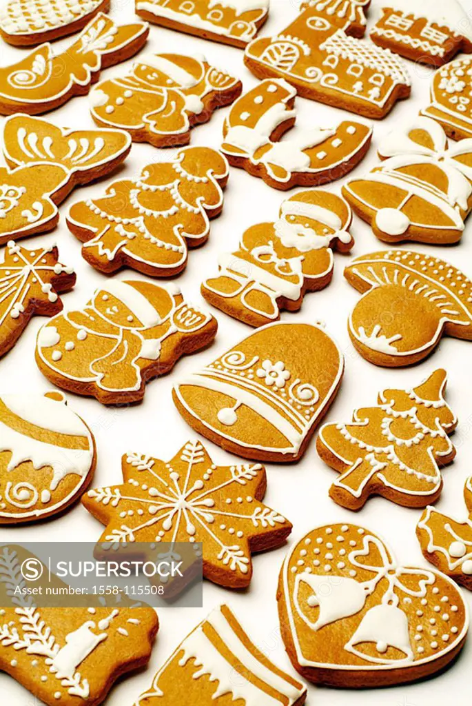 Gingerbread-figures, decorates, frosting, Christmas-bakery, forecastle-merchandise, gingerbreads, pastries, fine-pastries, candies, sweetly, forms, ba...