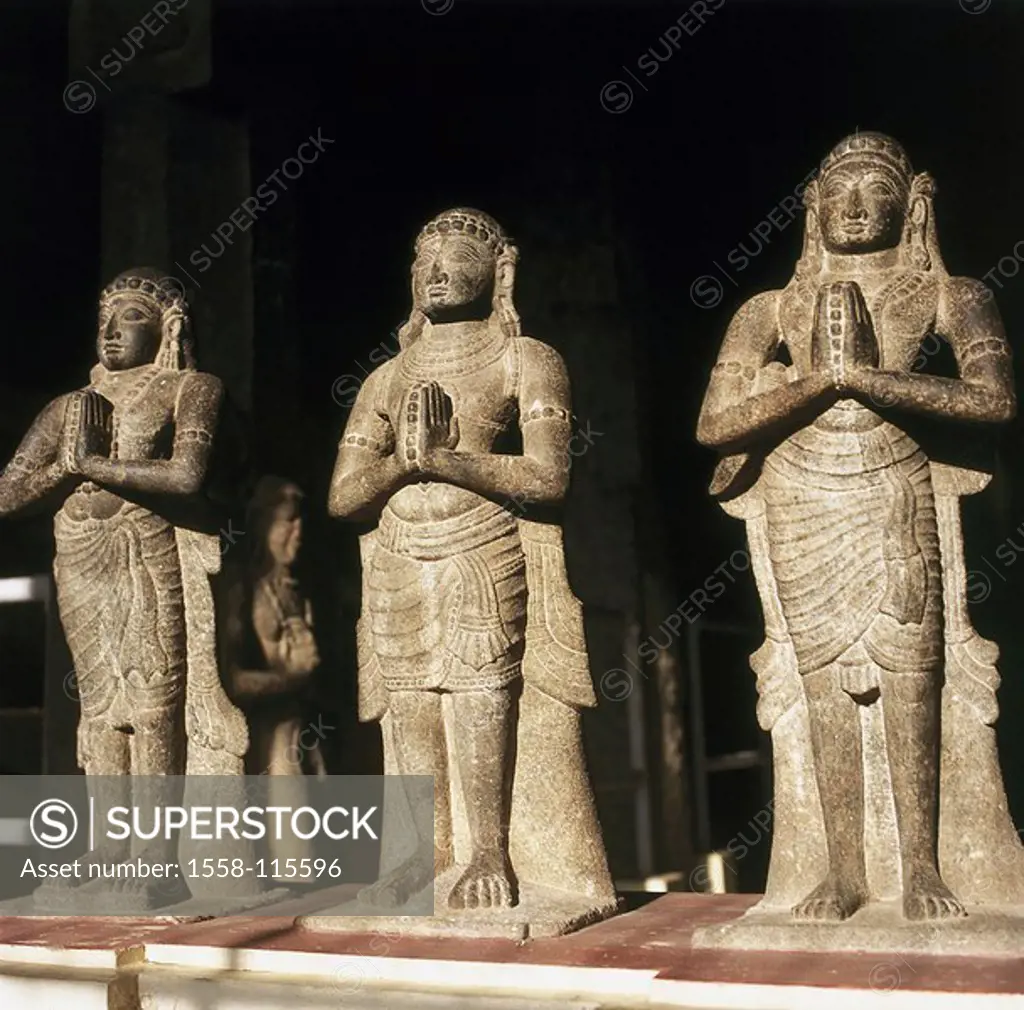 India, Tamil Nadu, Madurai, Sri Minakshi, detail, Götterstatuen, Asia, temples, statues, sculptures, goddesses, art, culture, sight, destination, tour...