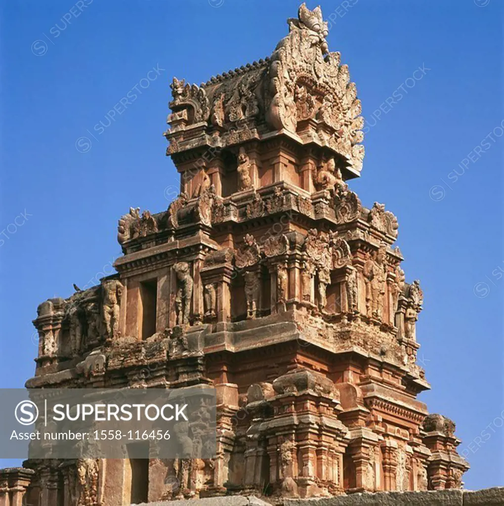 India, Karnataka, Hampi, Vijayanagar ruin-city, temples Krishnaswami, 1523, facade, detail, Asia, ´city of the victory´, Vijayanagara, Virupaksha, tem...