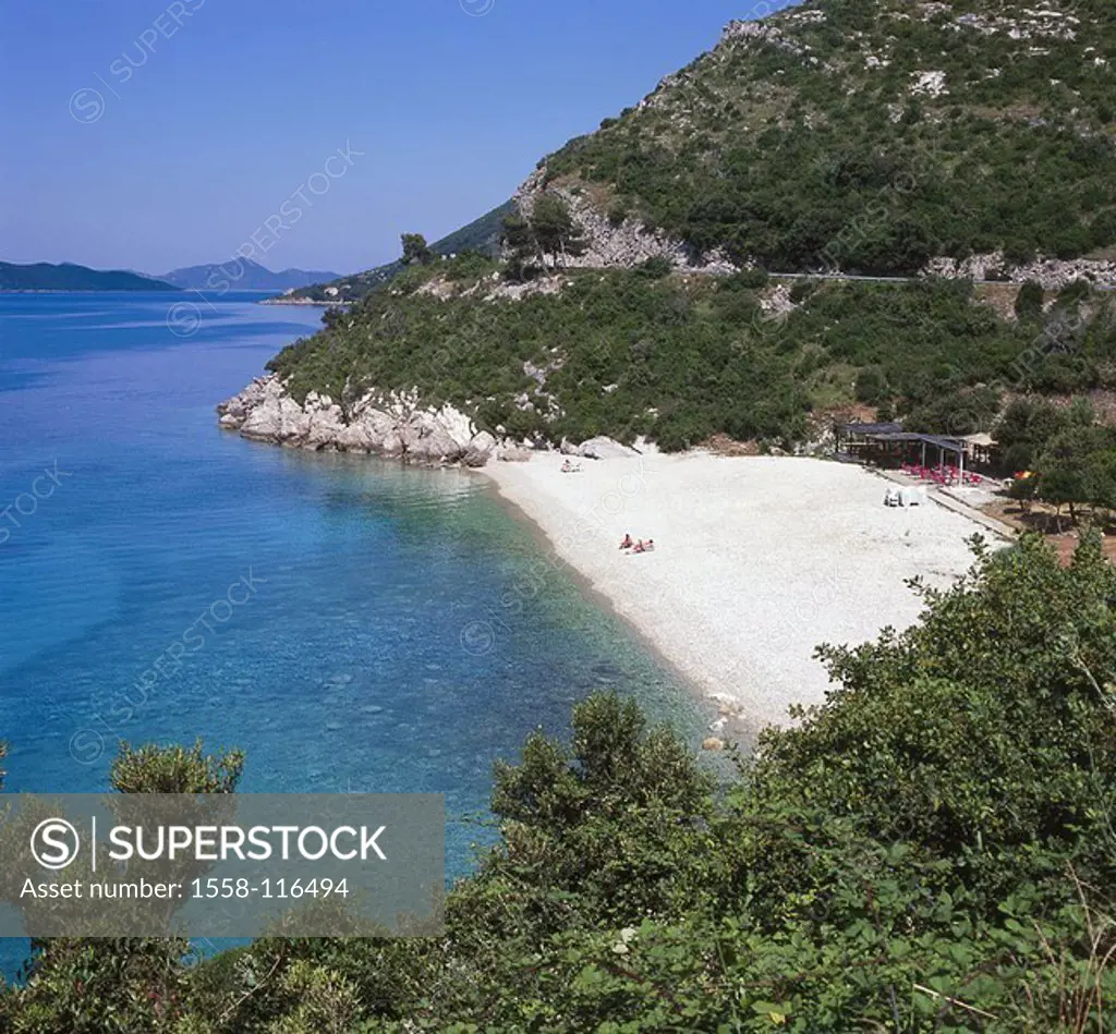 Croatia, Dubrovnik, coast, beach, Balkan peninsula, Dalmatia, Adriatic-coast, coast-region, rock-coast, steep-coast, bay, bath-bay, sandy beach, beach...
