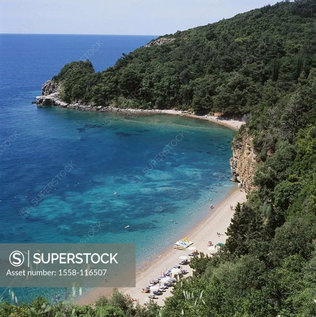 Montenegro, Budva, coast, beach, Balkan peninsula, Adriatic-coast, coast-region, bath-bay, bay, beach, tourists, symbol, destination, tourism, summer-...