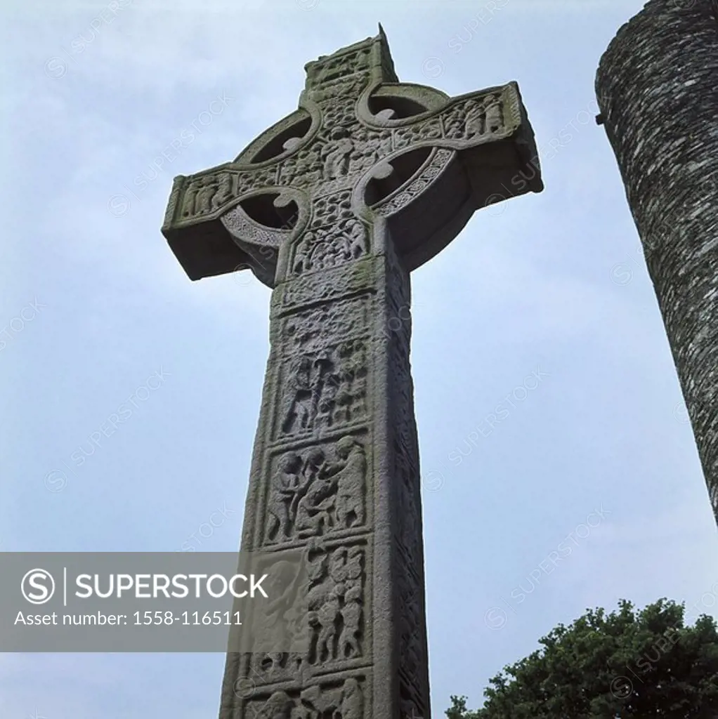 Ireland, Monasterboice, stone-cross, Celtic, cross, high-cross, cross, Bible-cross, belief, religion, sight,